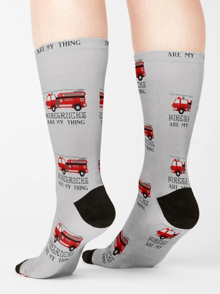 Firetrucks are my thing Socks aesthetic winter gifts hiphop floral Luxury Woman Socks Men's