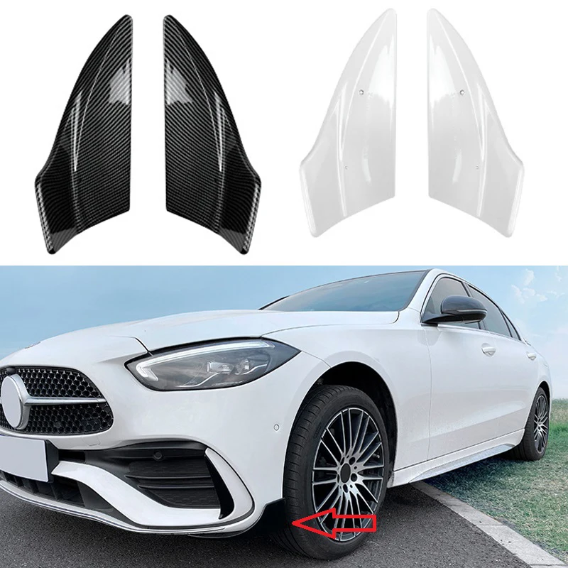 Car Front Bumper Side Splitter Air Vent Intake Lower Spoiler Canards Auto For Mercedes Benz  W206 AMG C200 C260 C43 For Brabus