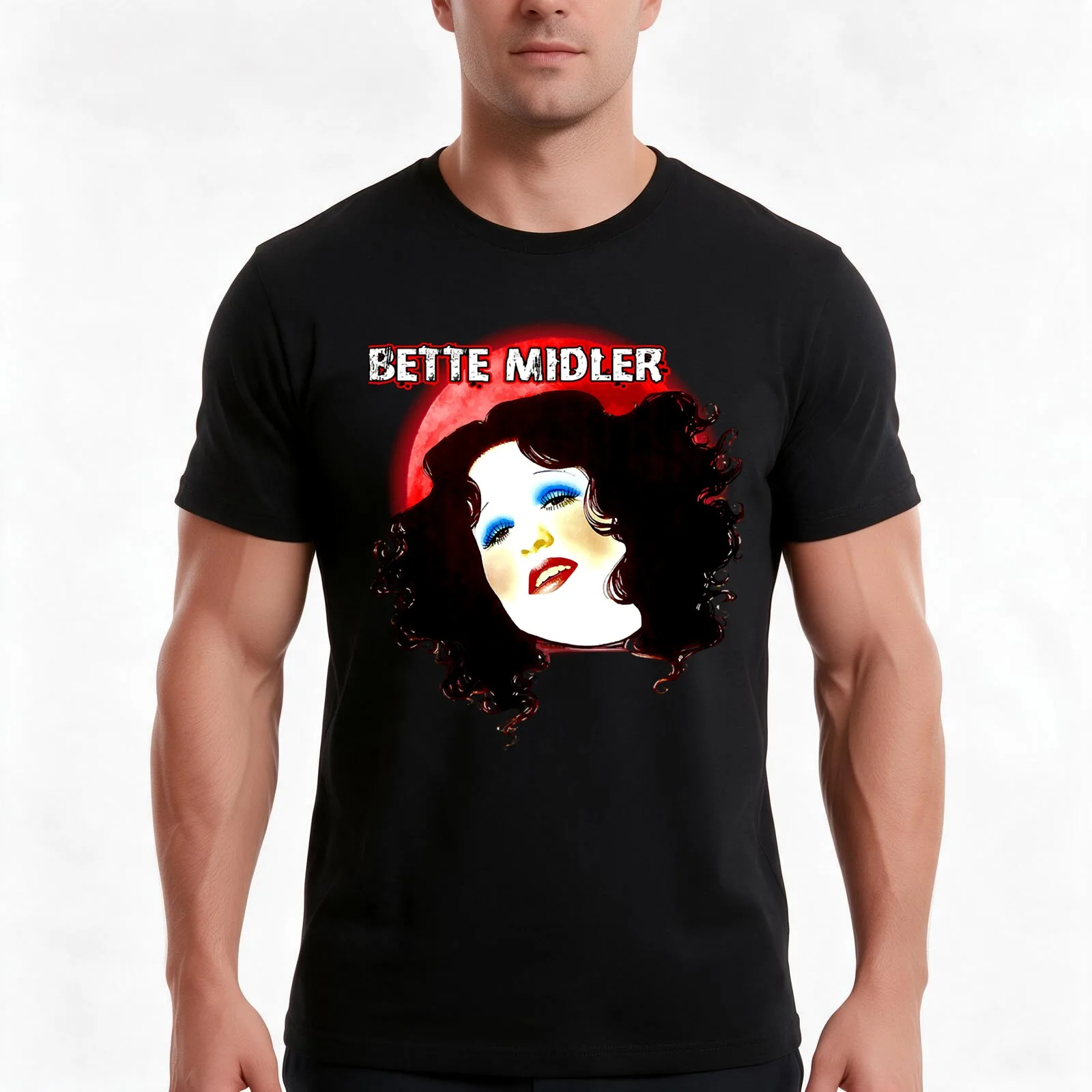 Funny Gifts Actress Midler Actress Bette Retro Wave T-Shirt, Summer Casual Cotton Tee, Oversized Streetwear Tops, 100% Cotton
