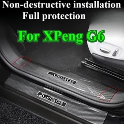 For XPeng G6 Car Threshold bar protective sticker  ABS carbon fiber special Anti-kicking decoration accessories