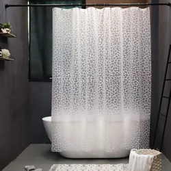 Translucent but not Transparent Bathroom Shower Curtains Stones Pattern Bathroom Waterproof Screen cortina ducha