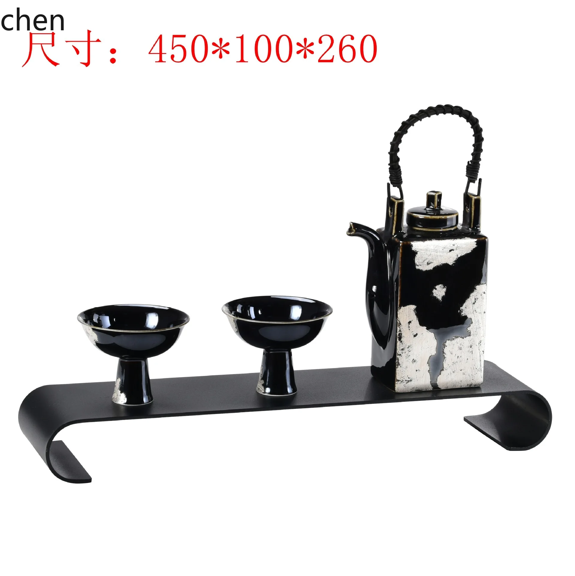 Cz modern tea set tray set - high-gloss, premium tea table, study, art studio decor, model room, hotel