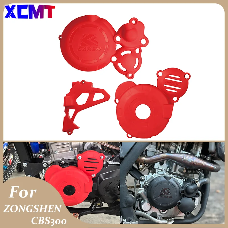 

For Bosuer BSE M6 J1X6 ZongShen 300ccCBS300 CBS 300 Engine Cover Clutch Cap Magneto WaterPump Guard Motorcycle Accessories