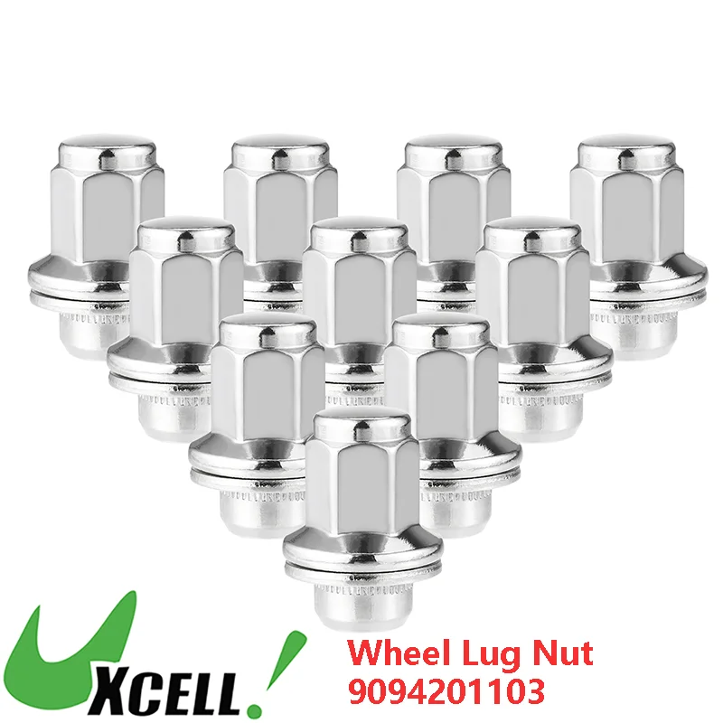 UXCELL Auto 10pcs Wheel Lug Nuts Compatible 9094201103 for Toyota Tundra 2007-2021 M14x1.5 Carbon Steel Car Tire Lugnut