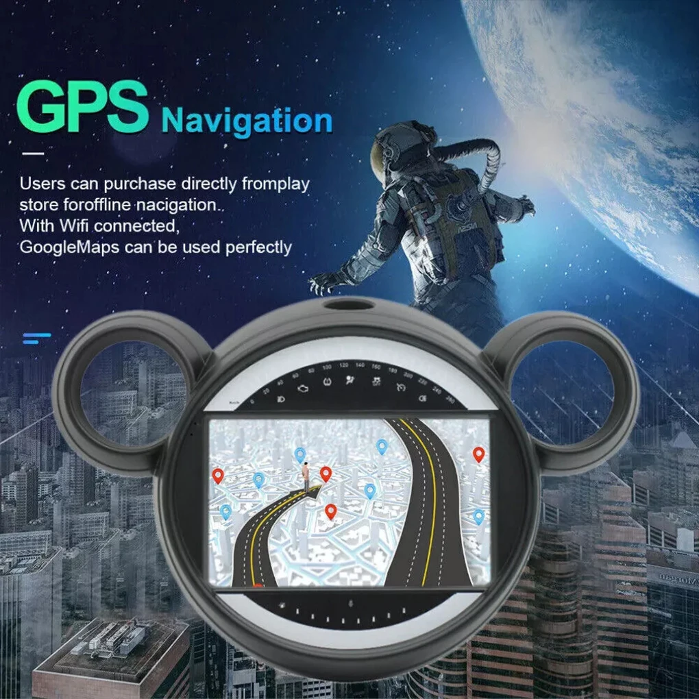 راديو سيارة بشاشة تعمل باللمس مع التحكم في عجلة القيادة واتصال بلوتوث متوافق مع Sat Nav 1+32G