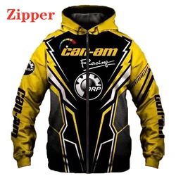 2024 Can-am Motorcycle Racing 3D Print Hoodies Long-sleeved Sweatshirt Outdoor Casual Pullover Hip-hop Streetwear Men Clothing