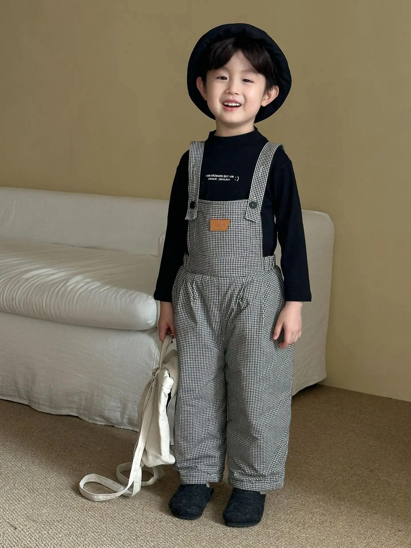 الأطفال الفتيان بانت 2025 الشتاء منقوشة سميكة الدافئة عادية طفل أطفال بنين فضفاض بنطلون أكمام المراهقين 1-8Y الفتيان بانت طويل #5