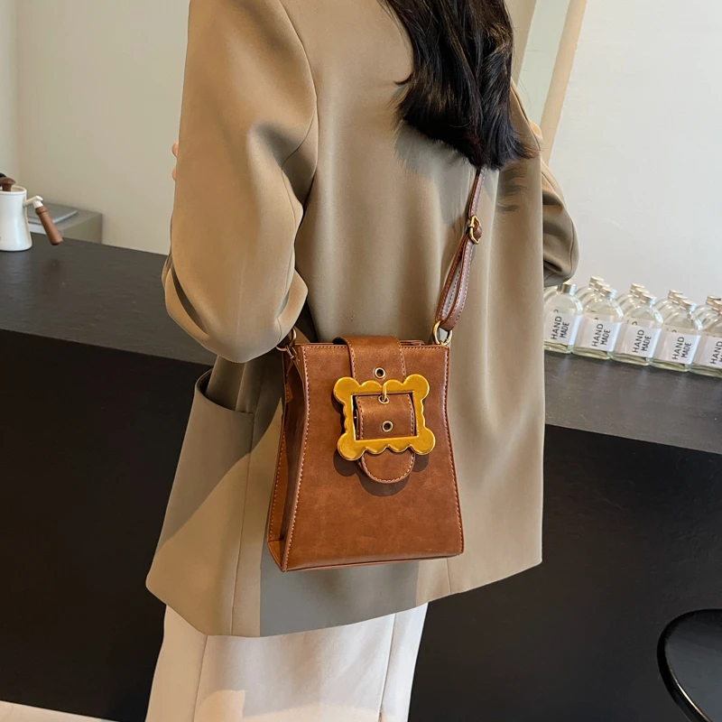 Petit sac à bandoulière rétro en cuir PU pour femme, sac à main initié, sac à main pour femme, sac de téléphone pour femme, haute qualité