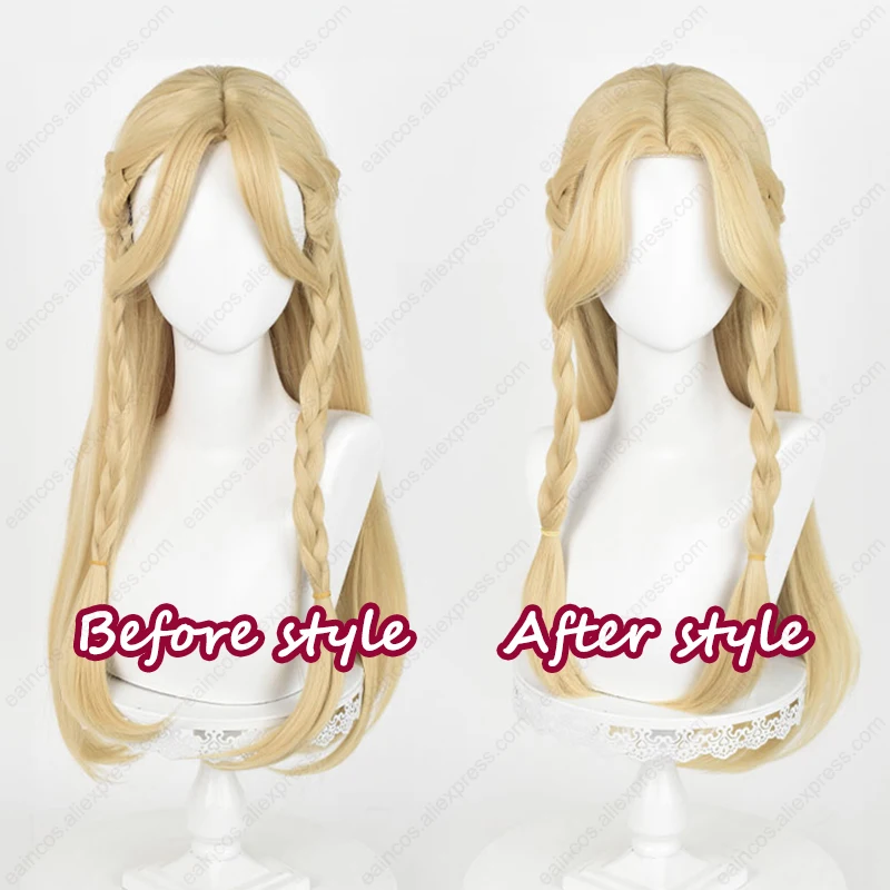 Marcille Donato Cosplay Wig 72cm Long Blonde Golden Wigs Heat Resistant Synthetic Hair Halloween Role Play Wigs