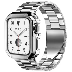 Correa de Metal de 49mm y funda de TPU para Apple Watch, banda de 45mm, 41mm, 40mm, 42mm, 44mm, pulsera de cubierta para Iwatch Series 9, 8, 7, 6, SE, 5, 4