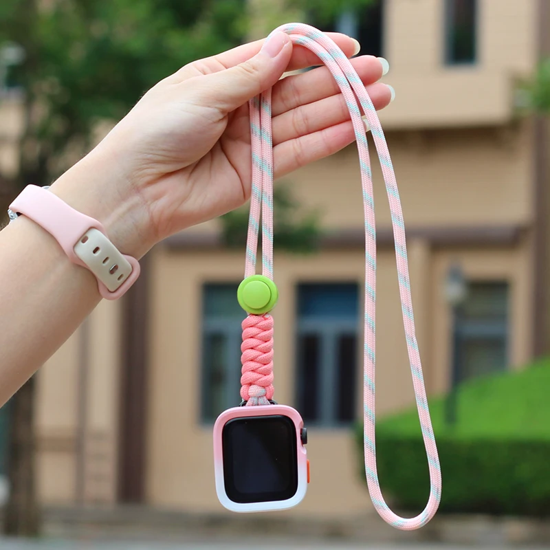 Case for apple watch Colourful braided lanyards Smartwatch accessories band 46mm strap Silicone Case for iWatch Series 10 Ultra