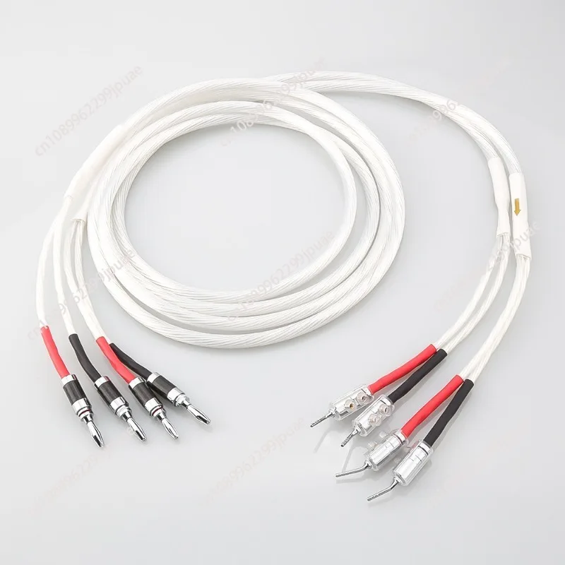 For 5N OCC Silver-plated Fever, Main Speaker Cable,  Banana Head Needle Plug Y Plug, Power Amplifier Audio Cable 2.5M view 5