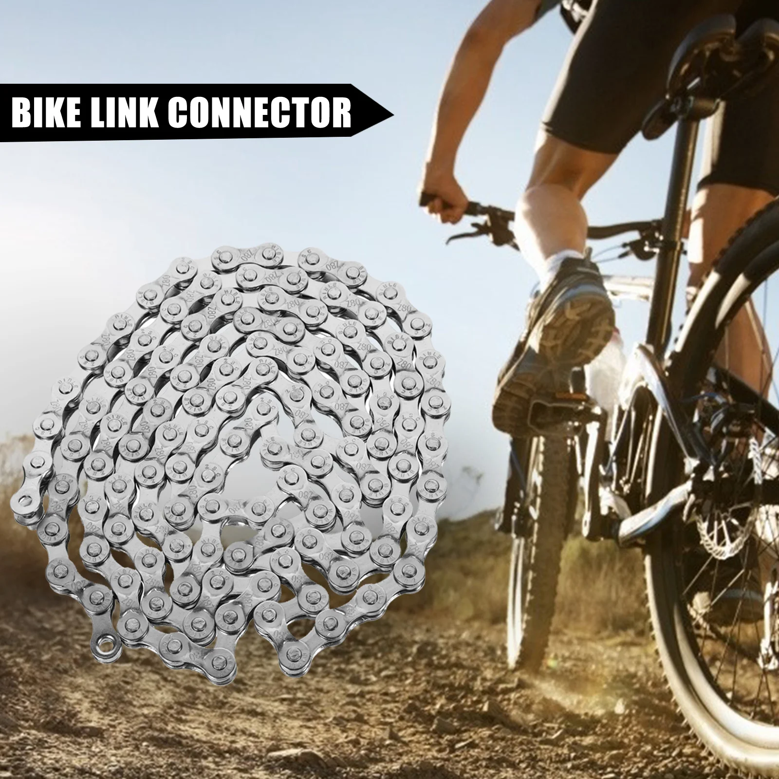 

24 Speed Bike Chain Carbon Steel Reusable Link Connector Easy Install Disassemble Clean Practical Mountain Bike Joints