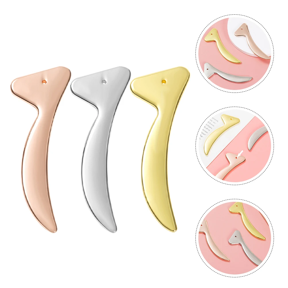 3 pezzi bastoncino per massaggio oculare per la cura della pelle del viso strumento spatola per lozione portatile massaggiatore a forma di T per viaggi in ufficio a casa cinese