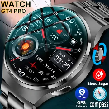 Huawei GT4 PRO Smart Watch for Men Watch 4 Pro AMOLED HD Screen Bluetooth Call GPS NFC Heart Rate SmartWatch Sugar SmartWatch 2024 New