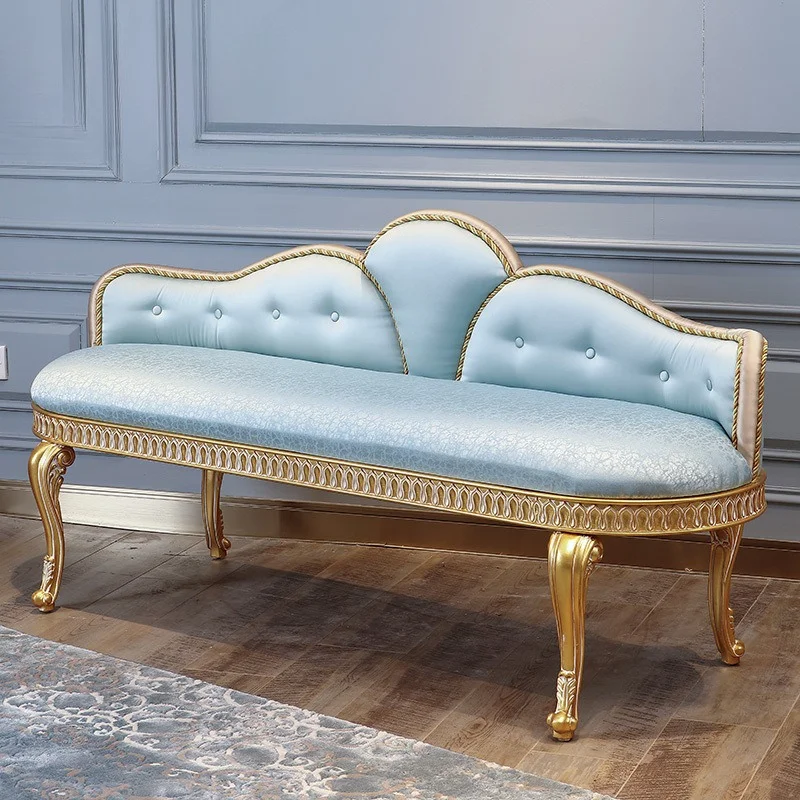 

European Court Style Furniture Italian Antique, Old Furniture Light Luxury Solid Wood Carving Bedside Stool Furniture