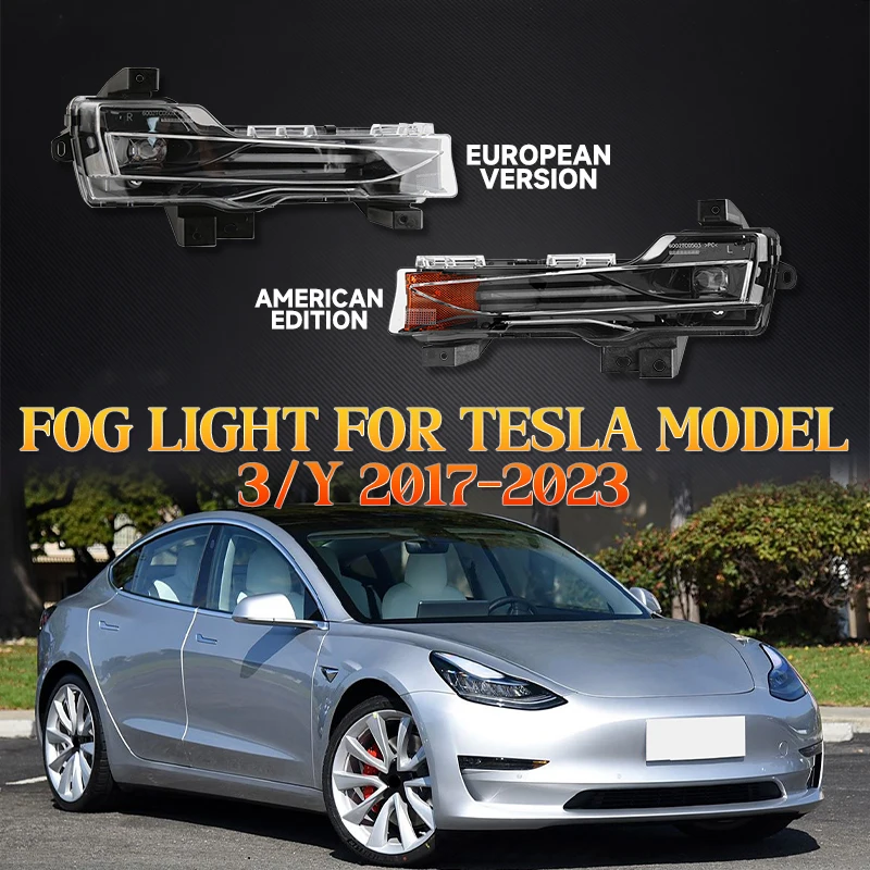 LED DRL Daytime Running Light For Tesla Model Y 3 Front Fog Lamp 1077391-00-F Front Fog Light Car Accessories 1077392-00-F