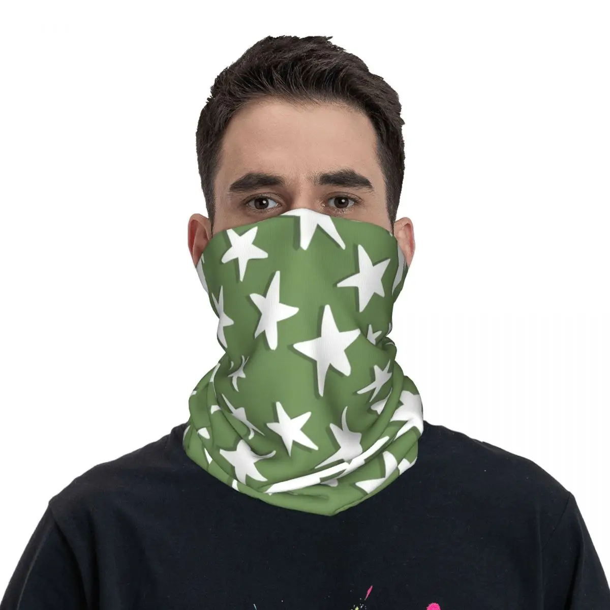 Bandana con estampado de estrellas de camuflaje verde salvia y Oliva, bufanda mágica para el cuello, sombreros cálidos para senderismo, todas las estaciones, novedad de 2023