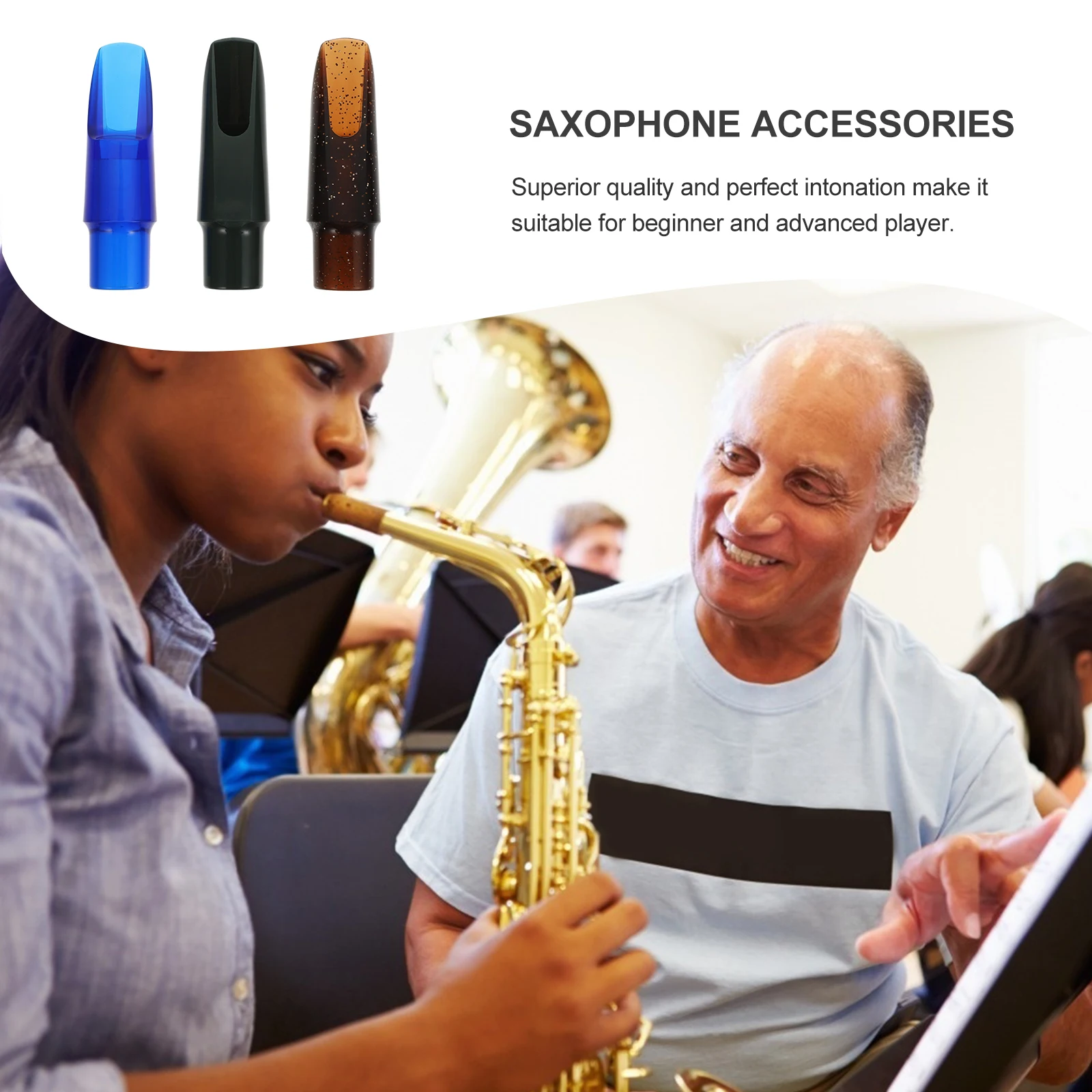 

3pcs Plastic Alto Saxophone Mouthpieces Assorted Colors Durable Airtight Design Pure Tone Replacement For Saxophone Accessories