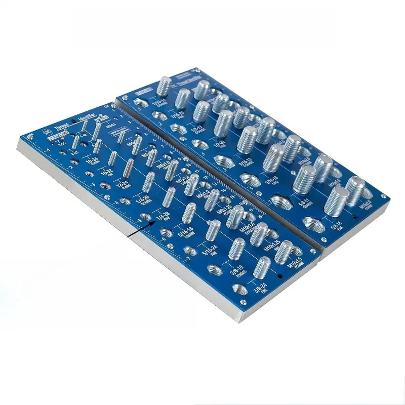 

L 2 In 1 Nut And Bolt Thread Checker 38 Holes Bolt Size Thread Identifier Gauge Standard Metric Bolt Nut Gauge With Inch MM Rul