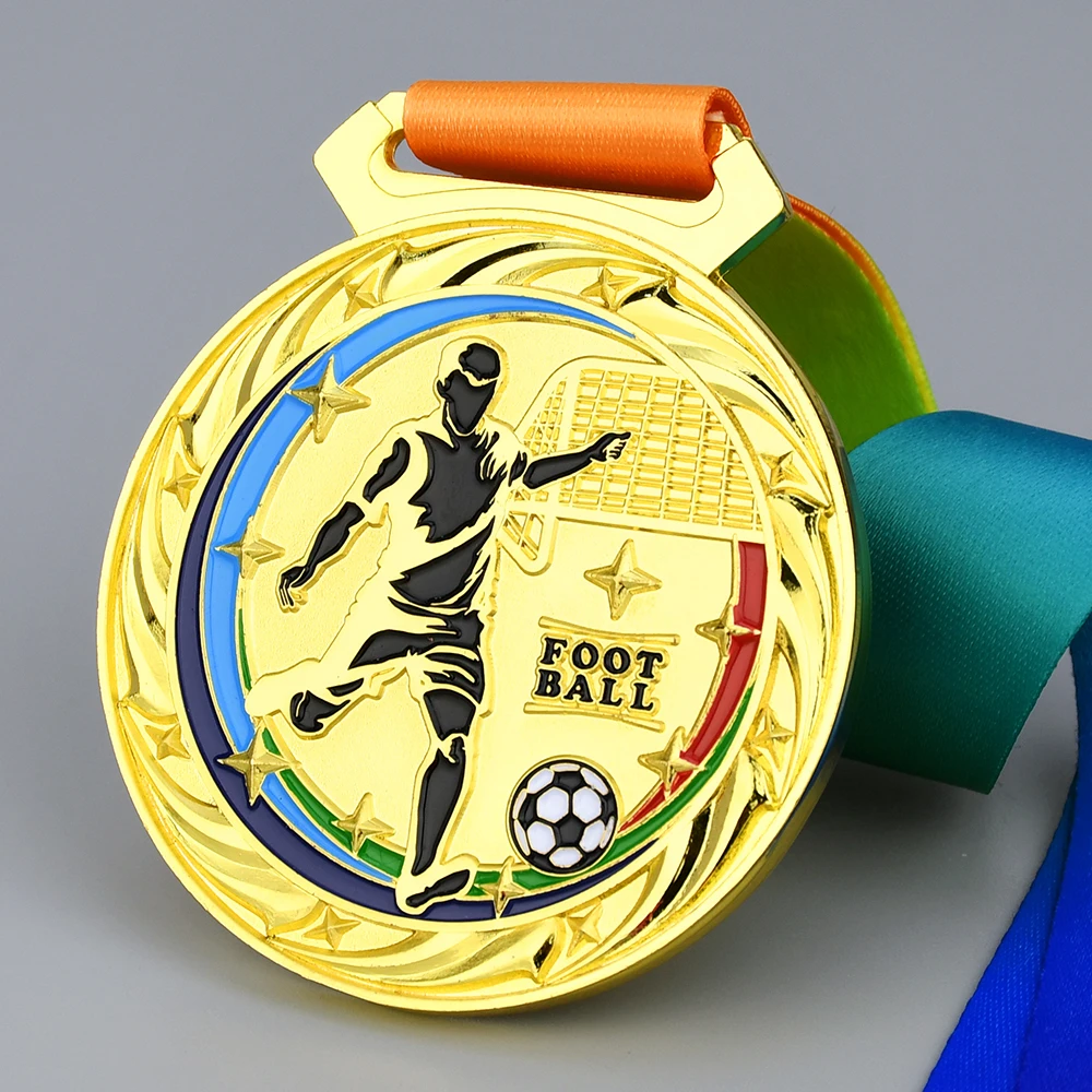 Gold Silver Bronze Award Medal Winner Reward Football Competition Prizes Award Medal for Souvenir Gift School Sports Soccer Meda