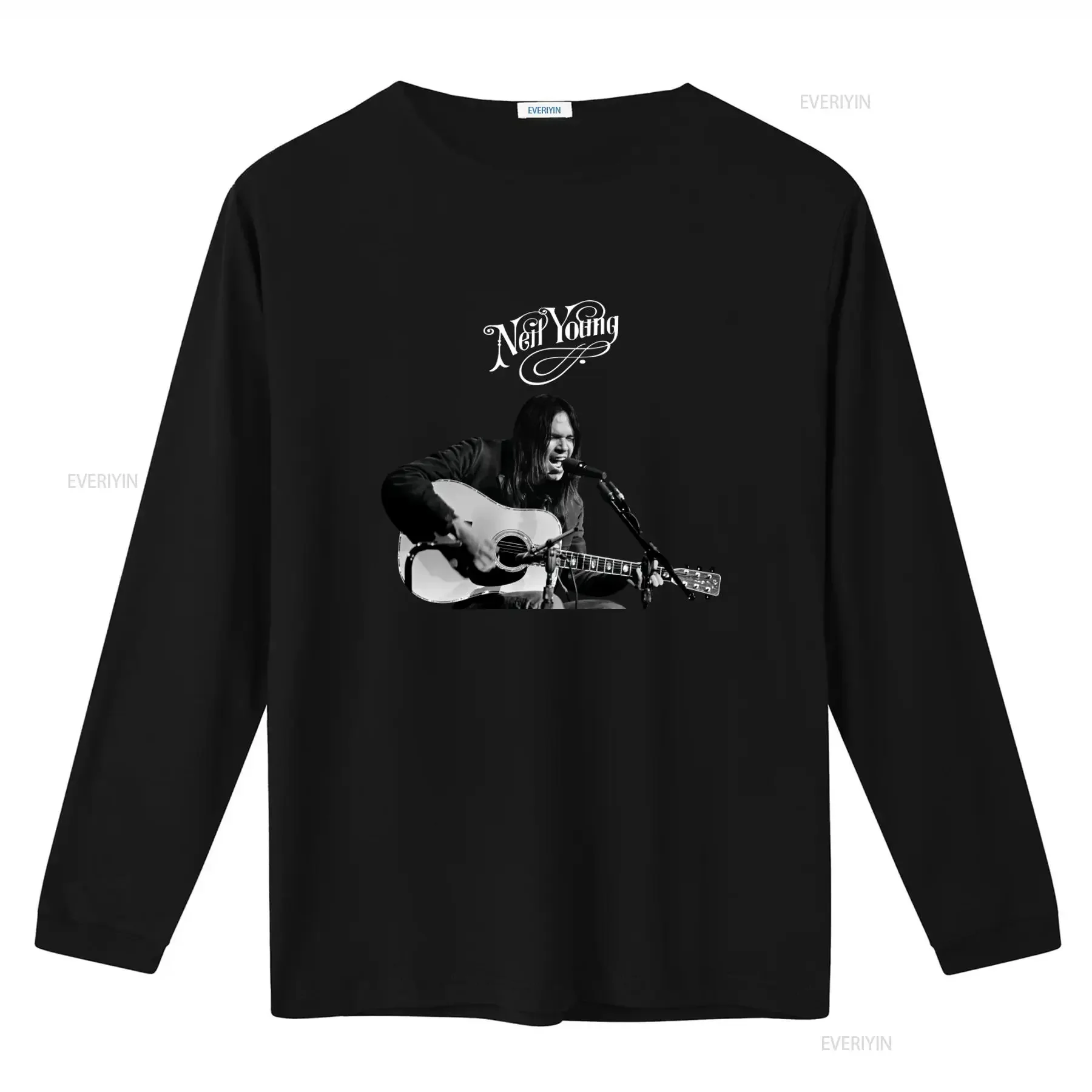 Neil Young Musician Guitar Performance T shirt Available in Various Colors vintage Washed Slightly graphic Breathable Casual
