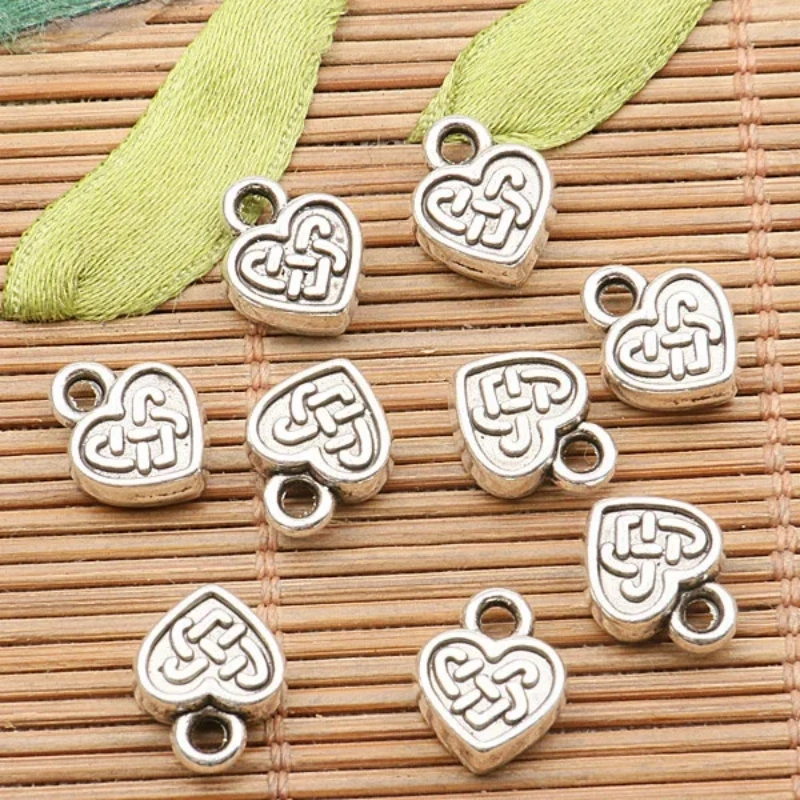 

15pcs Tibetan Silver Color 2sided Heart Charms H2149 Charms for Jewelry Making