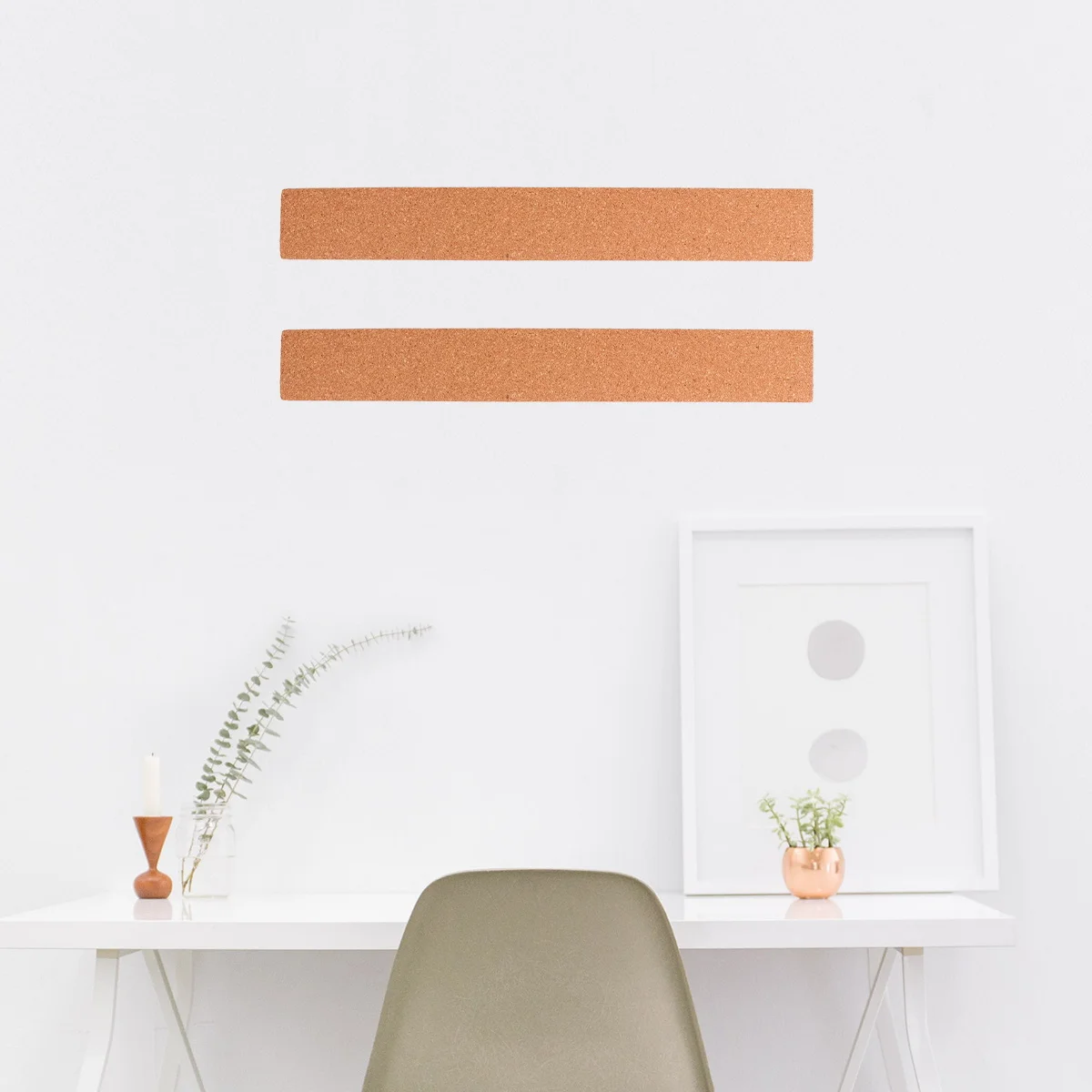 

4Pcs Cork Bulletin Bar Strip Natural Frameless Cork Board Strips Thick Pushpin Board for Offices Restaurants Schools