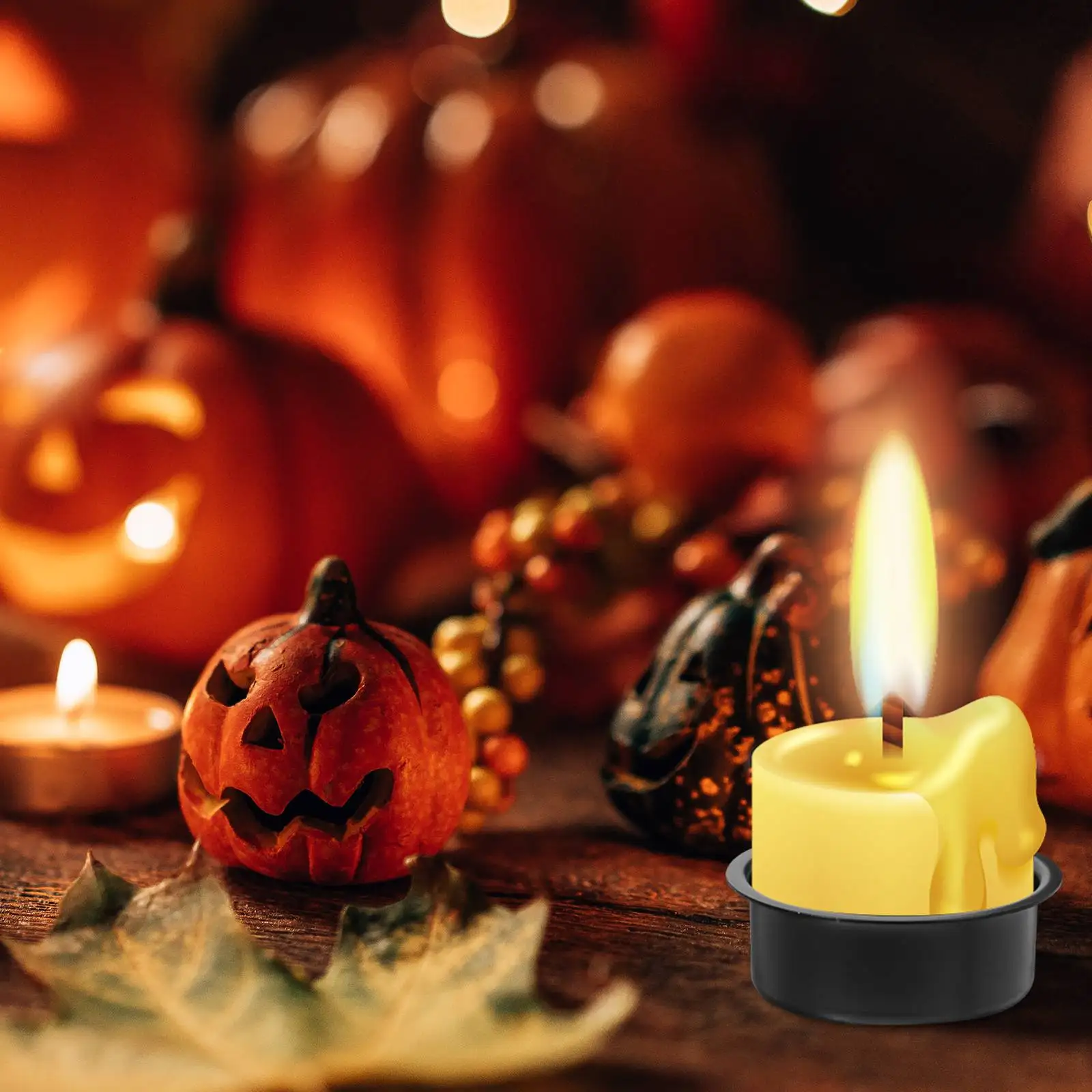 4 Uds. Taza de Metal decoraciones de Halloween Mini soportes velas lata