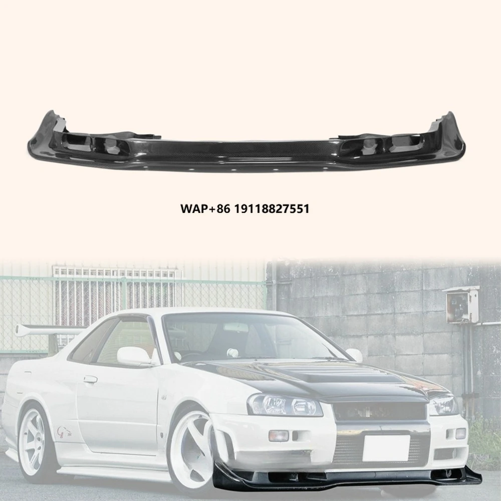 

For Skyline R34 GTR Only AS Style Carbon Fiber Front Bumper Bottom Lip