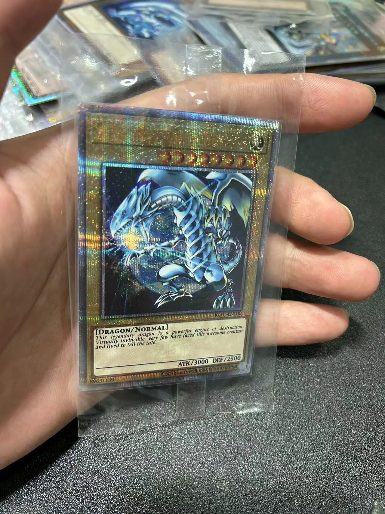 Yu Gi Oh Quasi-ChromeSphere E/QCSER TCG Blue-Eyes White Dragon(KC01-EN000) English Collection customize Card (Not Original)