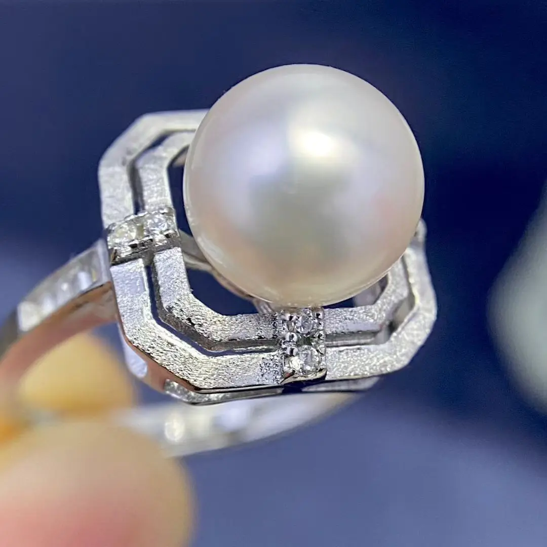 

Wholesale 925 Sterling Silver Adjustable Ring Mount Settings Findings Mountings Accessory Parts for 8-9mm Pearls 5pcs/lot