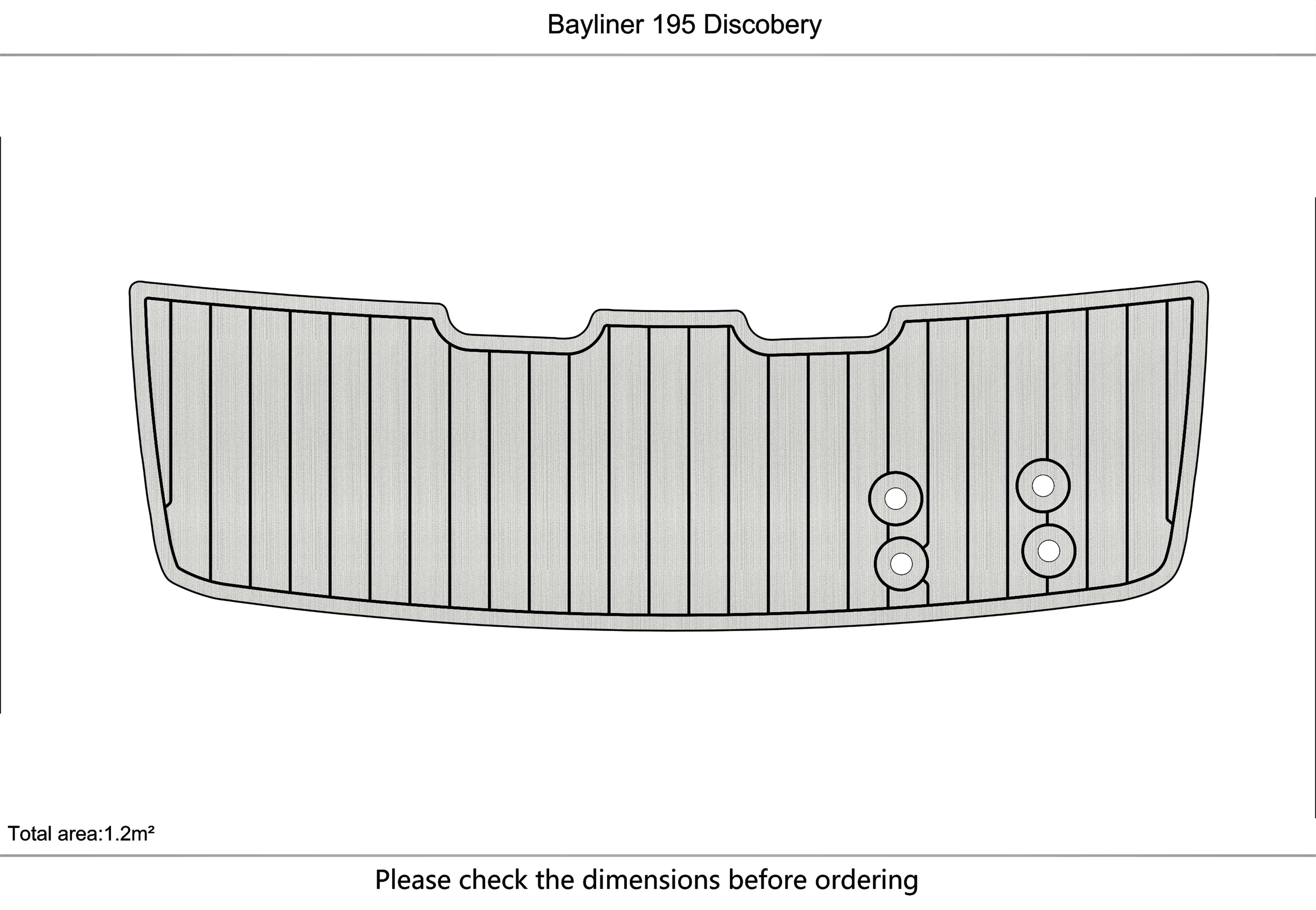 

Bayliner 195 Discoberyswim platform 6mm EVA TEAK FLOOR Non-slip mat