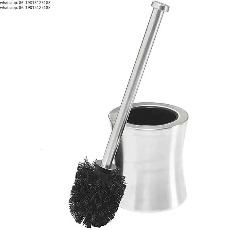 Hour Glass Shaped Stainless Steel Toilet Brush and Holder