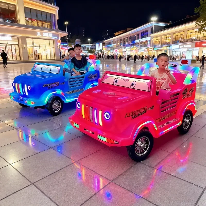 Electric Bumper Car for Kids and Parents Double Seat Bubble Blowing Luminous Amusement Park Ride On Vehicle Toy