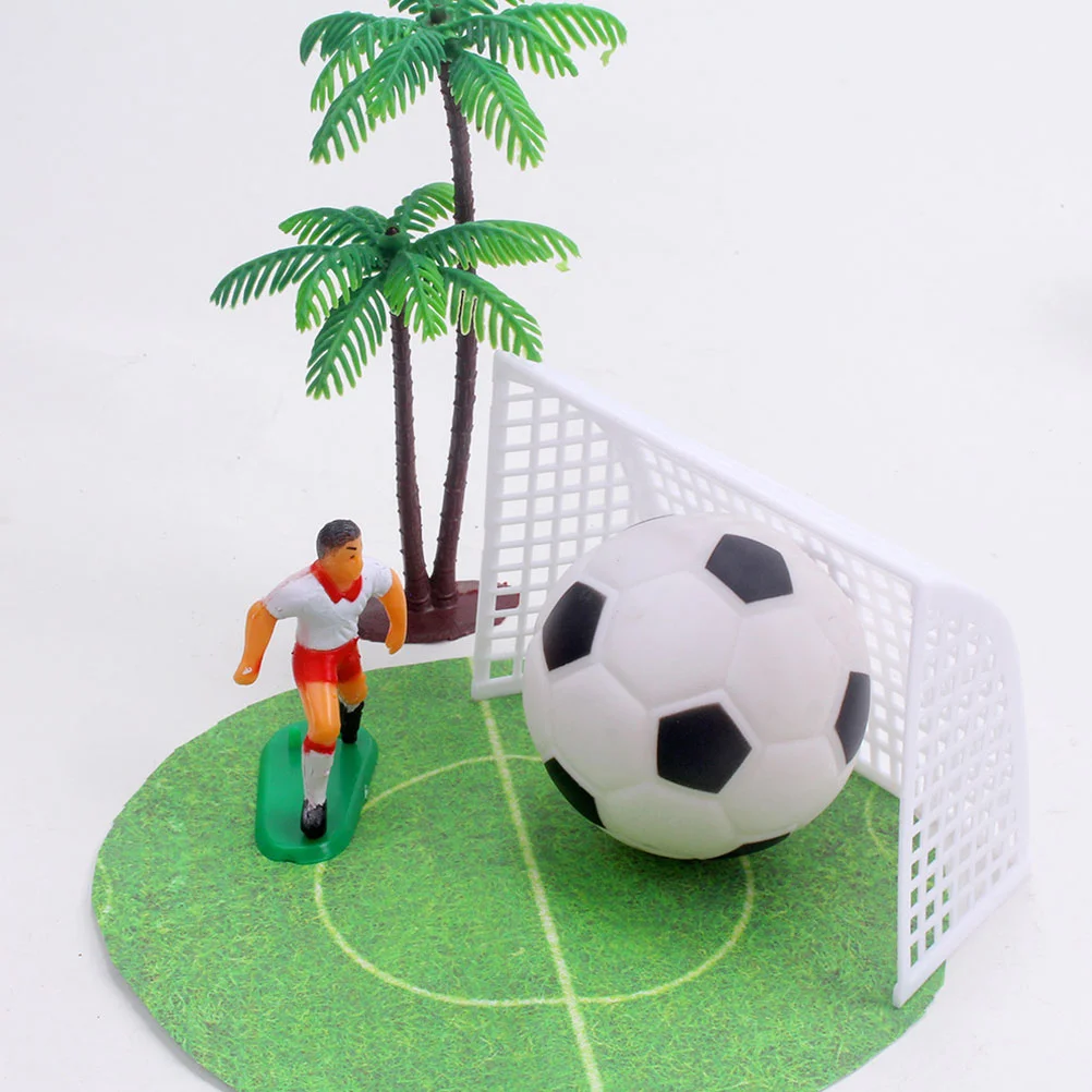 Cake Decoration Soccer Decors Miniature Field Landscape Plastic Decorating Miniatures Foosball