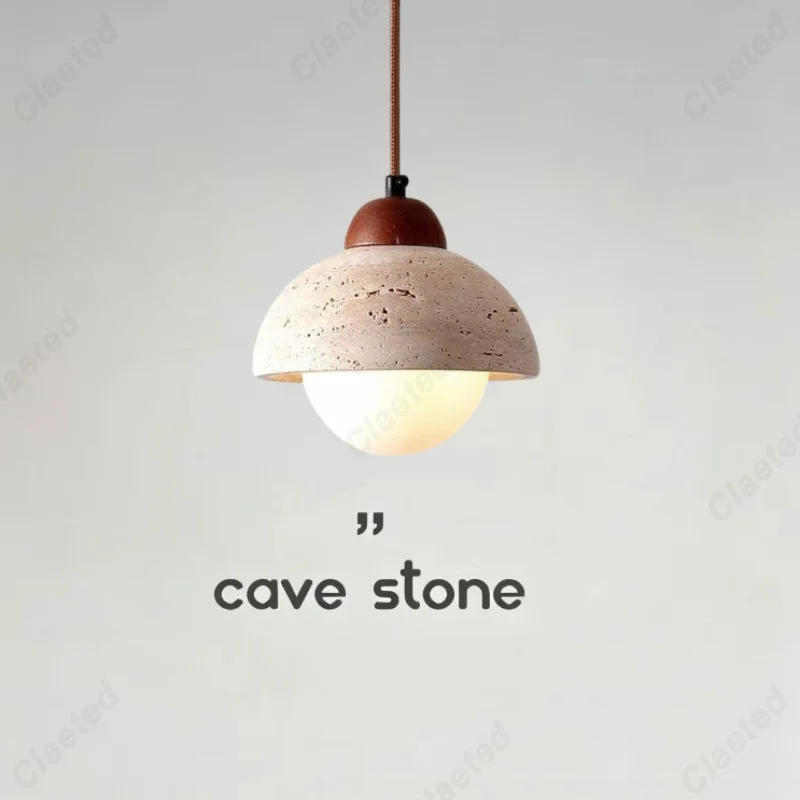Nordic Wabi-Sabi Yellow Travertine Mini LED Pendant Lights Multiple Styles Decorative Lighting for Bedroom Living Room Home Use