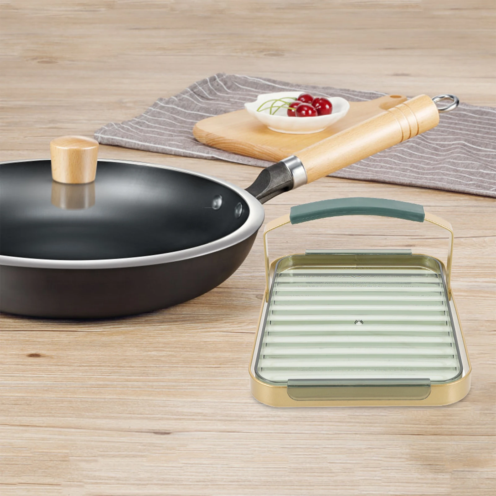 

Multifunctional Pot Lid Kitchen Organizer Carbon Steel Hole Design Storage Holder For Countertop Cabinet Under Sink Baking Tray