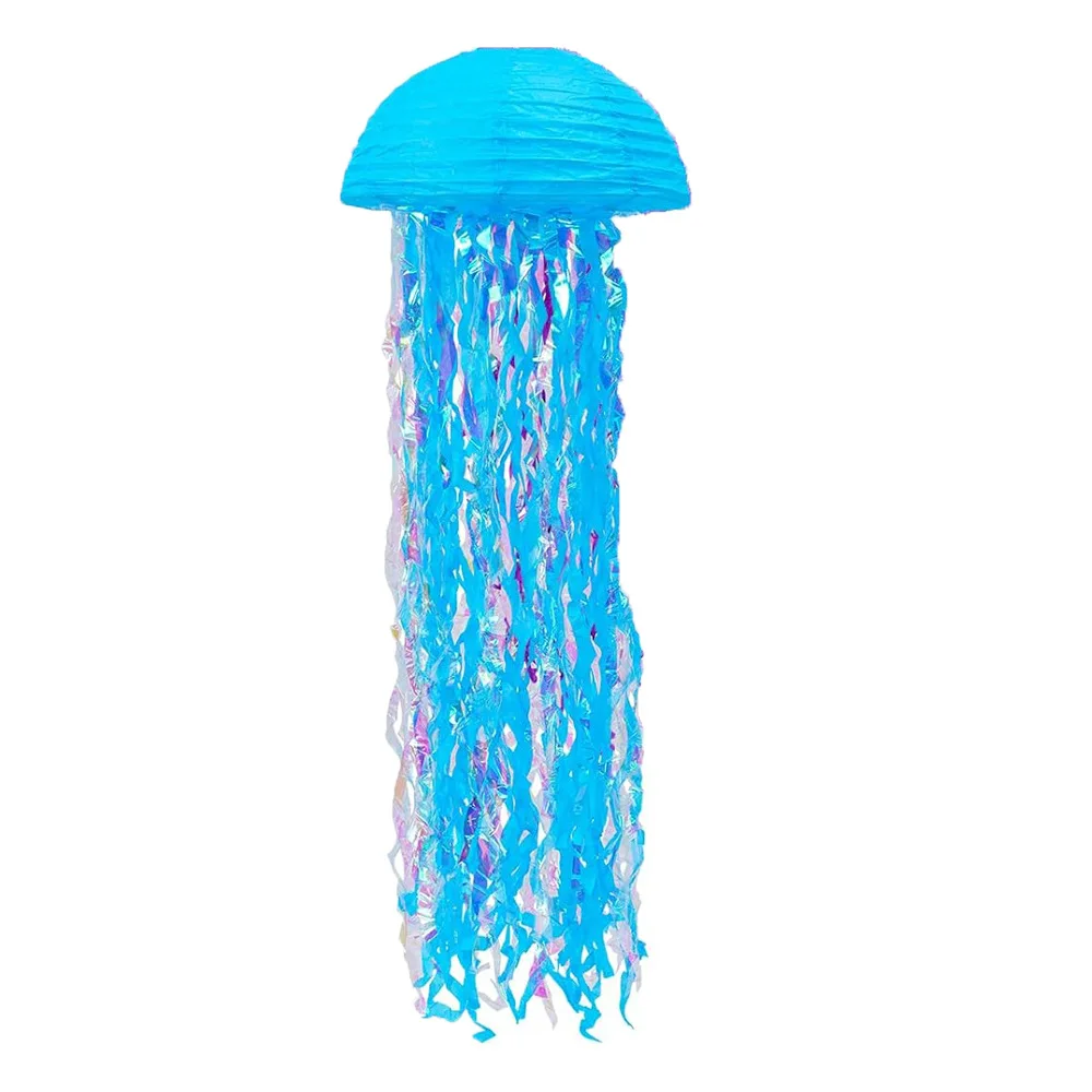 4-Pack Jellyfish Paper Lanterns – Colorful Hanging LED Decor With Random Assorted Colors For Birthday, Wedding, Baby Shower, Ocean Theme Parties