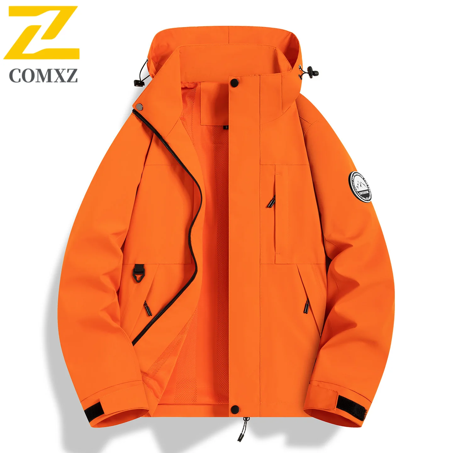 Outdoor Work Rainproof Jacket Men's Camping Adventure Waterproof Windproof Hooded Windbreaker 2025 Autumn Women Sports Outerwear