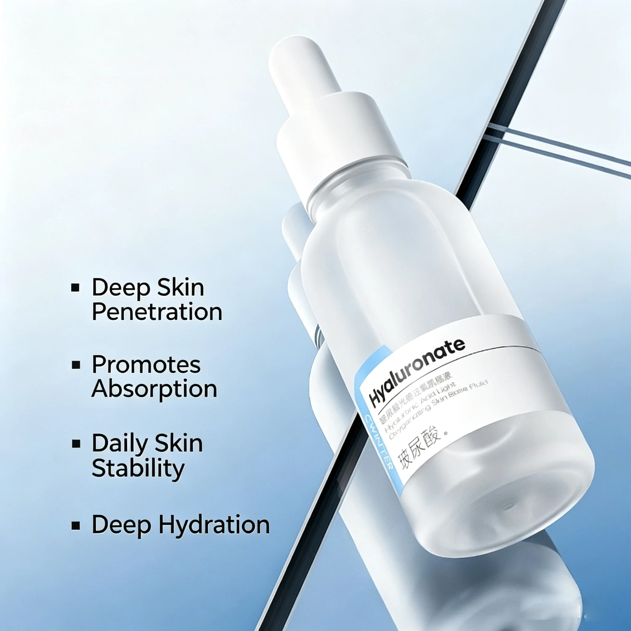 Hyaluronic Acid Photoresponsive Oxygen Infused Muscle Base Fluid Moist Tender Enhance Skin Penetration Smoothness Elasticity