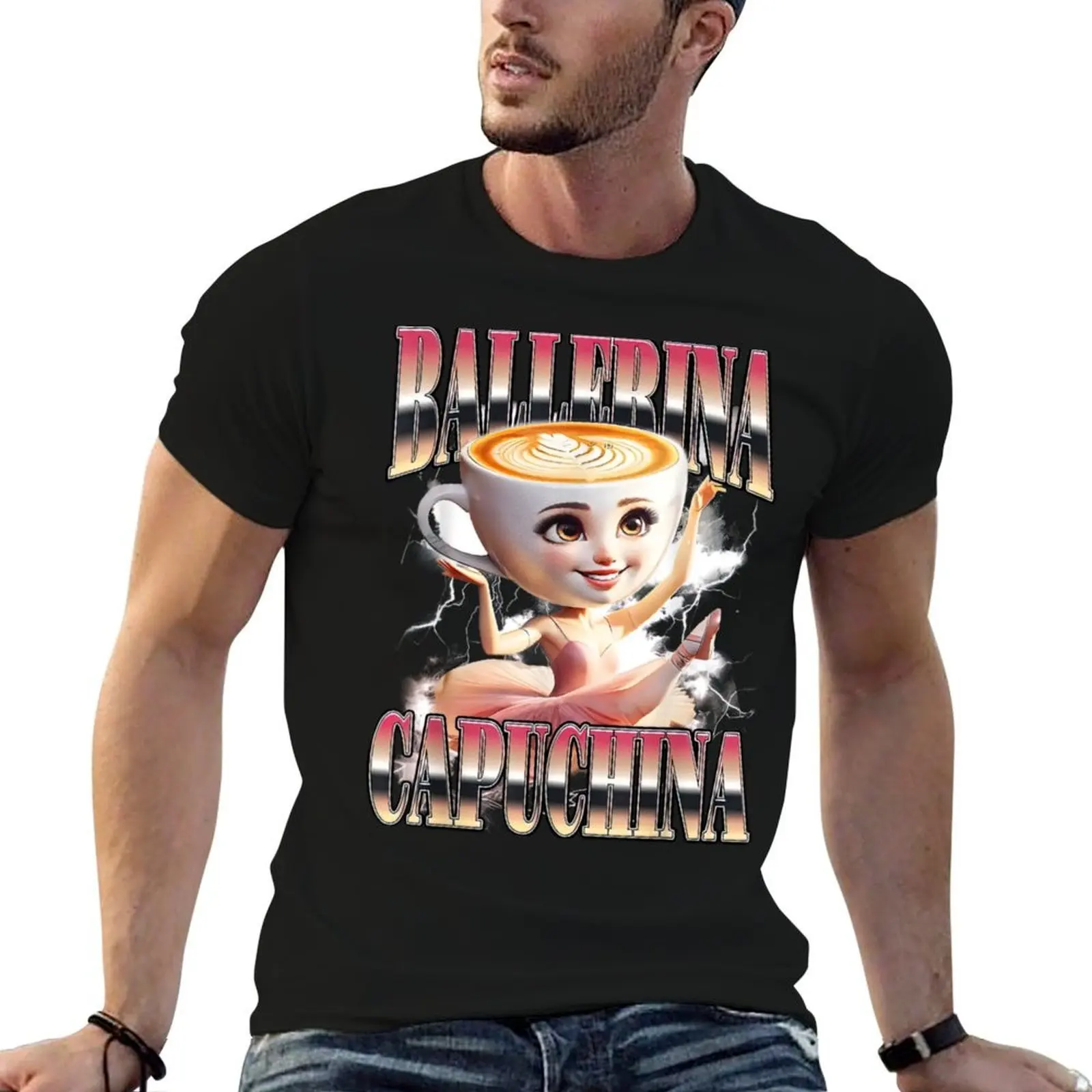

Ballerina Cappuccina - Italian Brainrot Meme T-Shirt cotton t shirt man T-Shirt