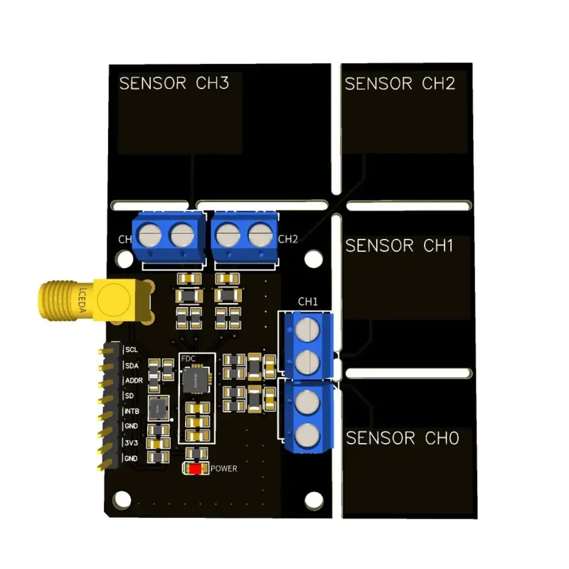 FDC2214 Module Capacitor Sensor Electronic Design Competition Gesture Recognition Paper Count Liquid Level Measurement