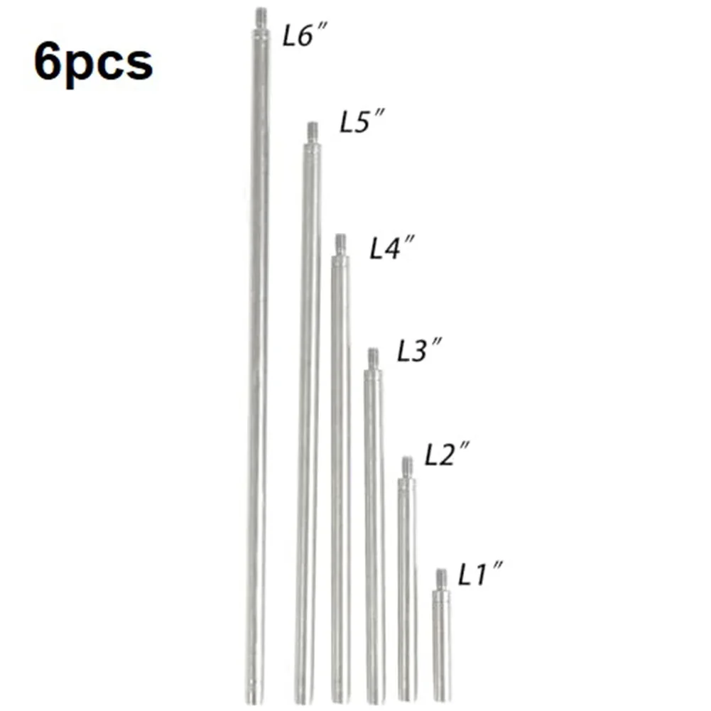 6pcs Digital Indicator Extension Stem Rod Set M2.5 Thread Stainless Steel For Dial Gauge Measurement Tool With Storage Case