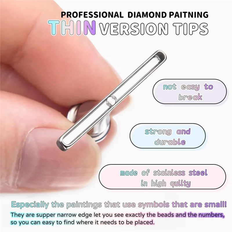 A74E-طقم نصائح الرسم الماسي في نسخة رقيقة من الفولاذ المقاوم للصدأ للدقة للعمل الفني