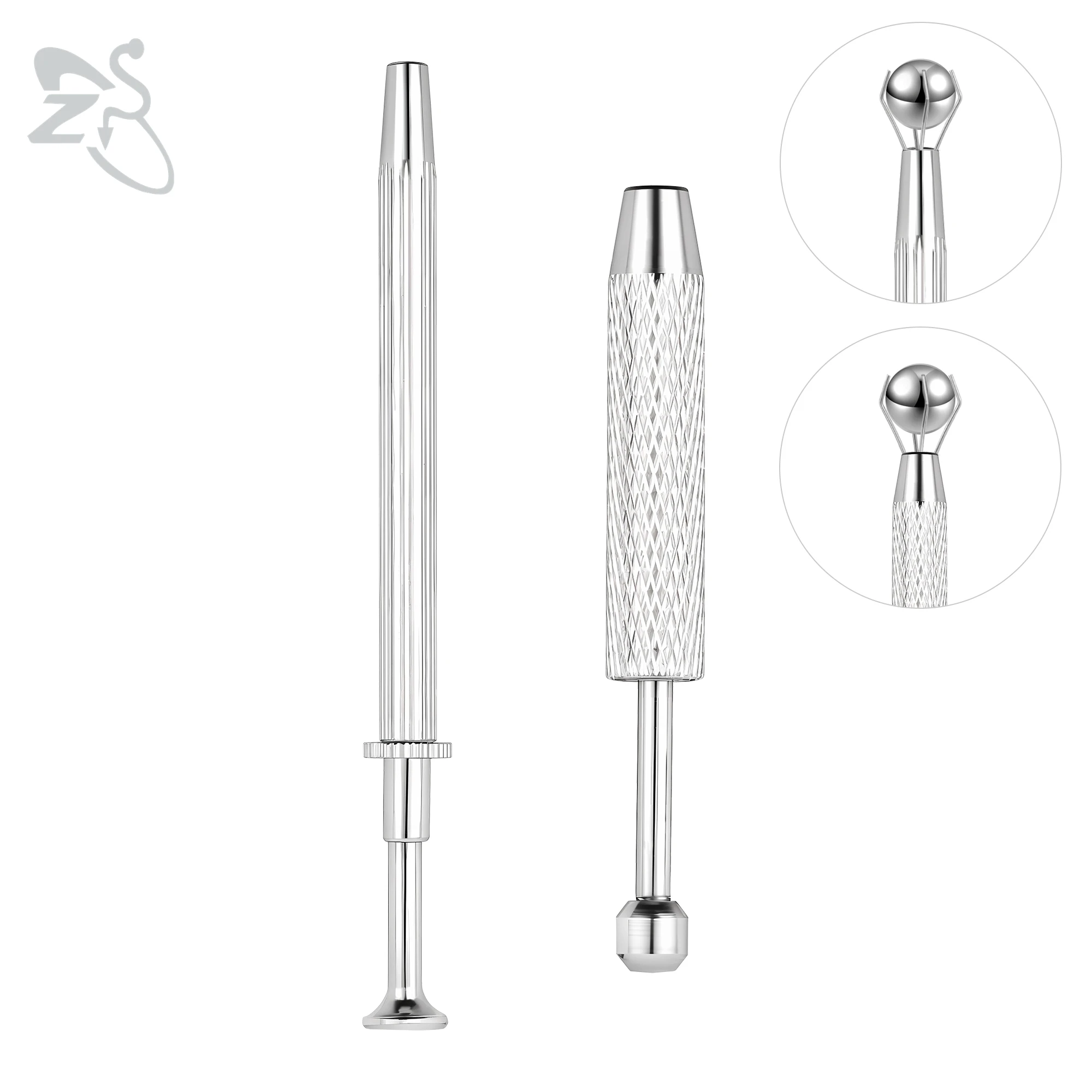 ZS 1 PC Stainless Steel 4-Prong Jewelry Pick-Up Tool Claw Tweezers For Body Piercings Tools Screw Balls Bead Holder 116MM/64MM