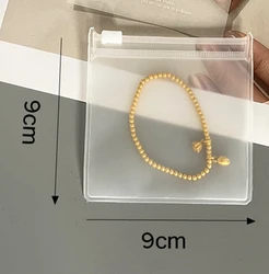 100pcs Jewelry Frosted Zipper Bag Ring Earring Necklace Bracelet Packaging Transparent EVA Plastic Storage Envelope Pouch
