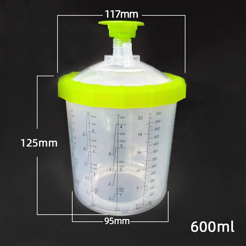 Spray Gun General Disposable Spray Gun Pot 600ml Inner Tank Car Water-based Oil Paint With Graduated Paint Cup Paint Tool