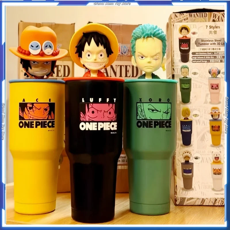 

New Genuine One Piece Stainless Steel Insulated Tumbler Keep Cold Hot 3d Figurine Lid Straw Cup For Anime Fans Gifts Toys