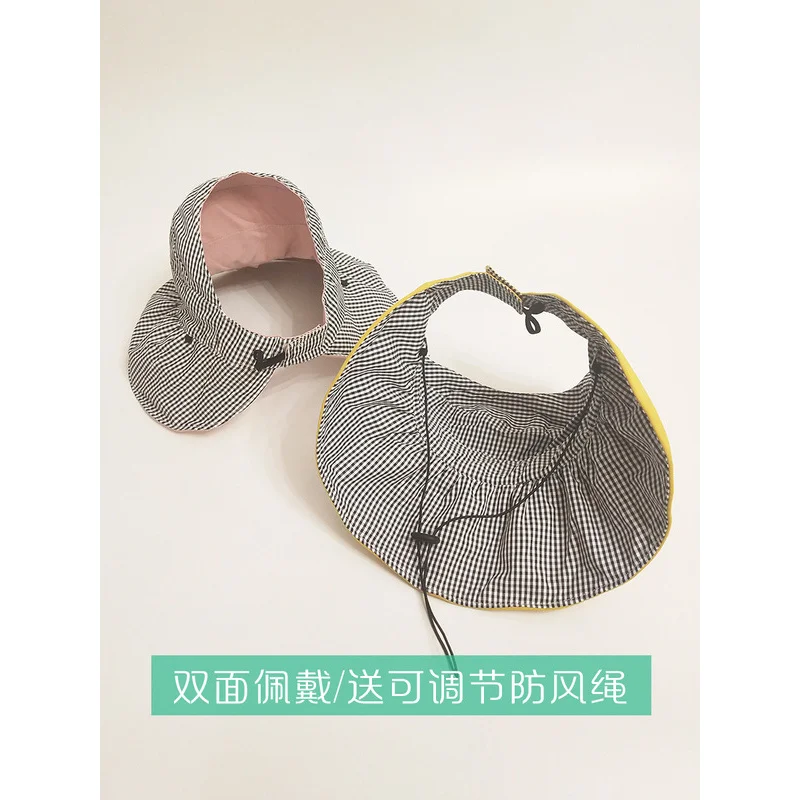 Custom.Children's Visor Hat Girls, New Spring/Summer Foldable Wide Brim Beach Hat, Parent-Child Travel H